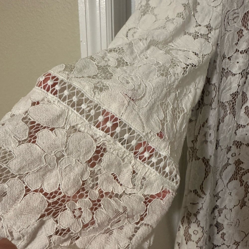 Vince Camuto Cream Floral Lace Dress - Picture 8 of 14